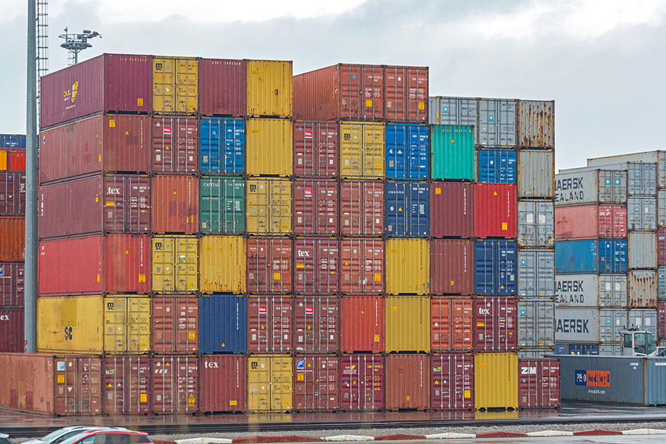 Containers at G&W's terminal